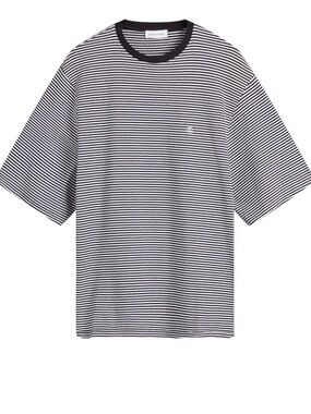 Anine Bing Bo Tee In Black And White Stripe